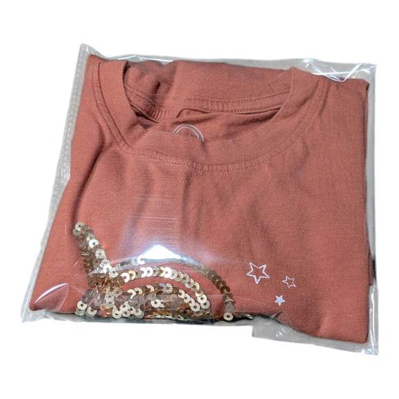 Wonder Nation - Girls Long Sleeve Shirt- Size S 6x - Sequence Sparkling Unicorn - Picture 9 of 9